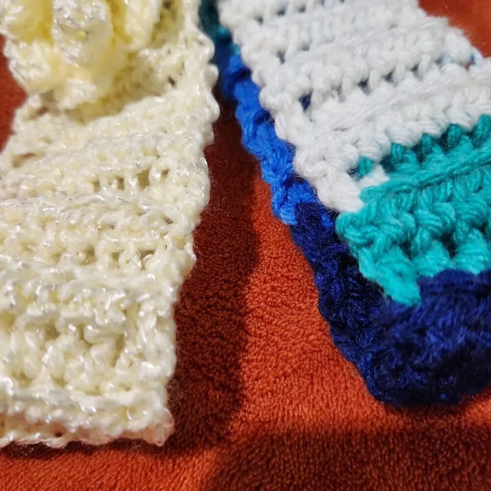 Headbands Crochet Handmade One Blue One Yellow 2pcs. New